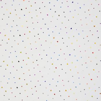 Preview: Softtüll Hearts bunte Glitzerherzen auf weißem Tüll